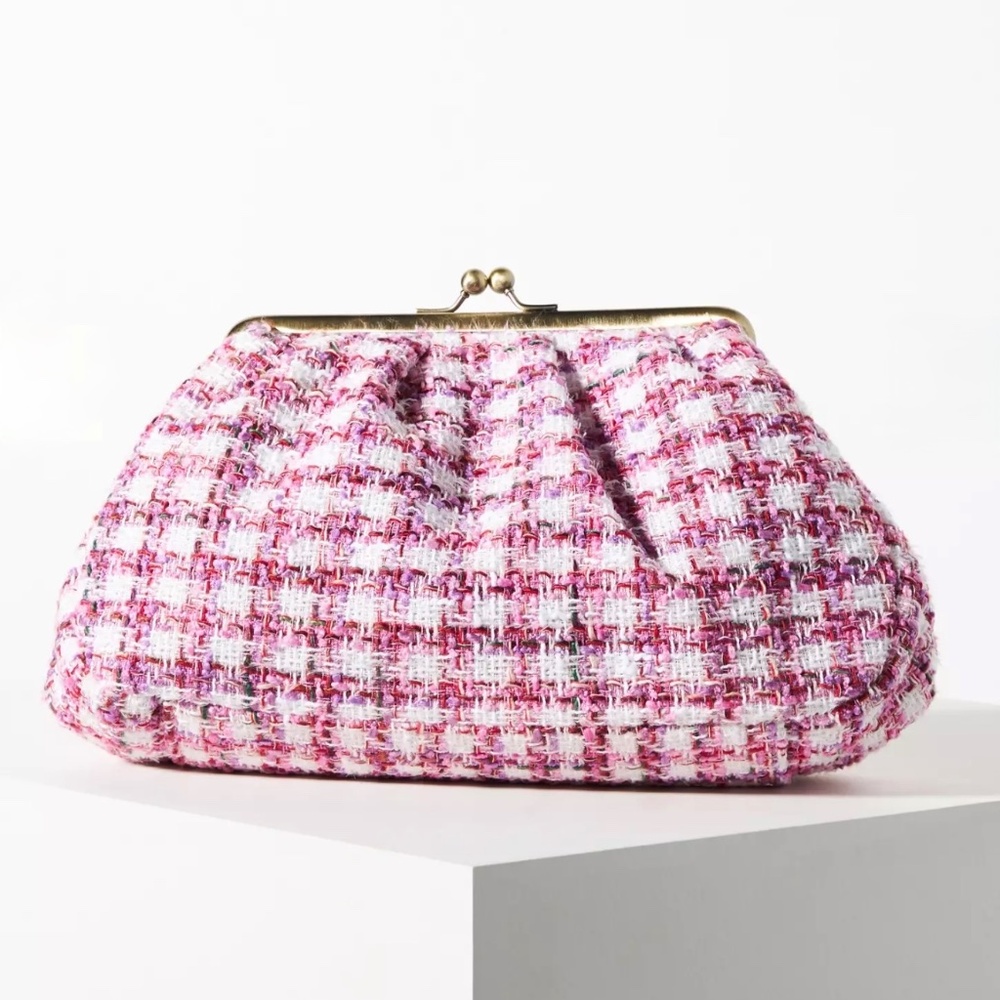 Anthropologie Audrey‎ Clutch Versatile With Removable Metal Strap